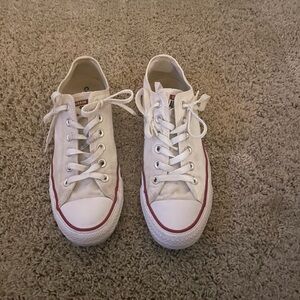 Converse White and Red Canvas Sneakers